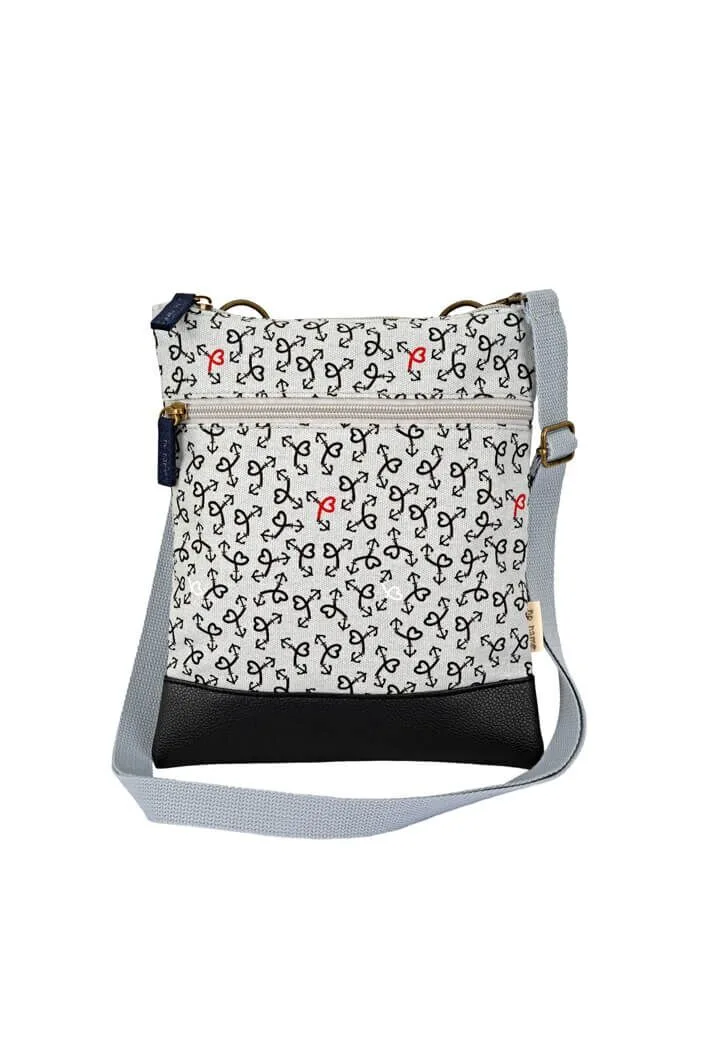 Crossbag Anchor Love hellgrau 810 Zubehor, Tasche, Handtasche, Geldbörse, Leinwand