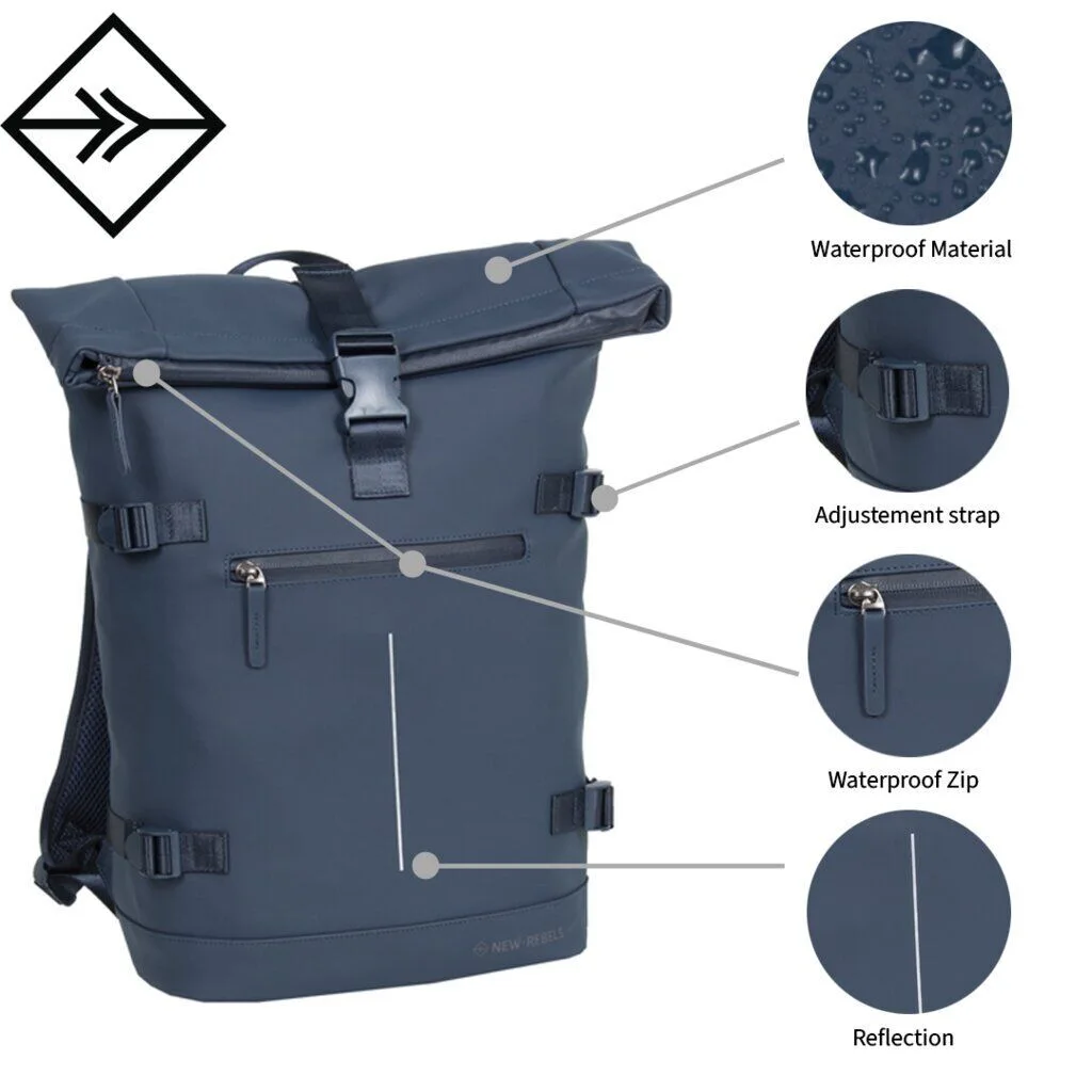 new-rebels-william-rucksack-rolltop-schwarz-17l-wa-2 William - Riverside Rolltop Rucksack schwarz