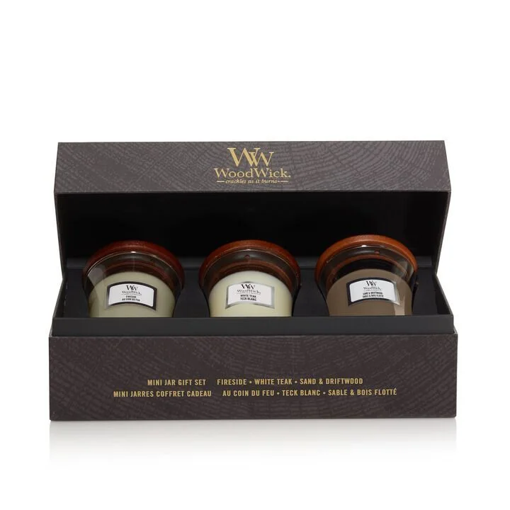 Mini Jar Geschenkset - Holzig Kiste, Krug, Flasche, Kabinett, Krawatte