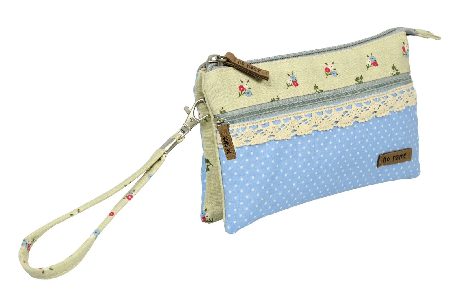60610021-213 Patchwork Täschchen Blümchen hellblau 213