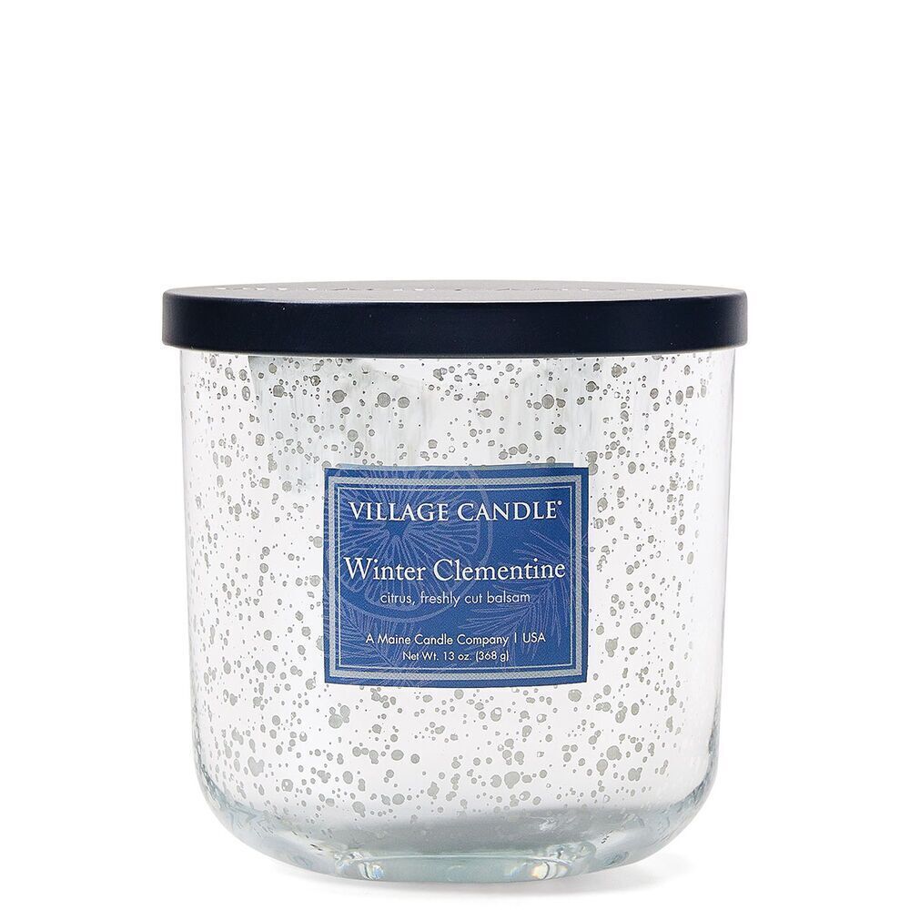 4165003village Winter Clementine 368g Mercury Glass