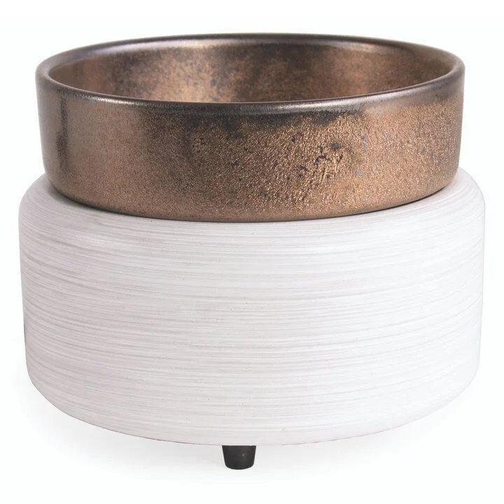 wwbronze1 White Washed Bronze 2-in-1 Classic elektrische Duftlampe aus Keramik