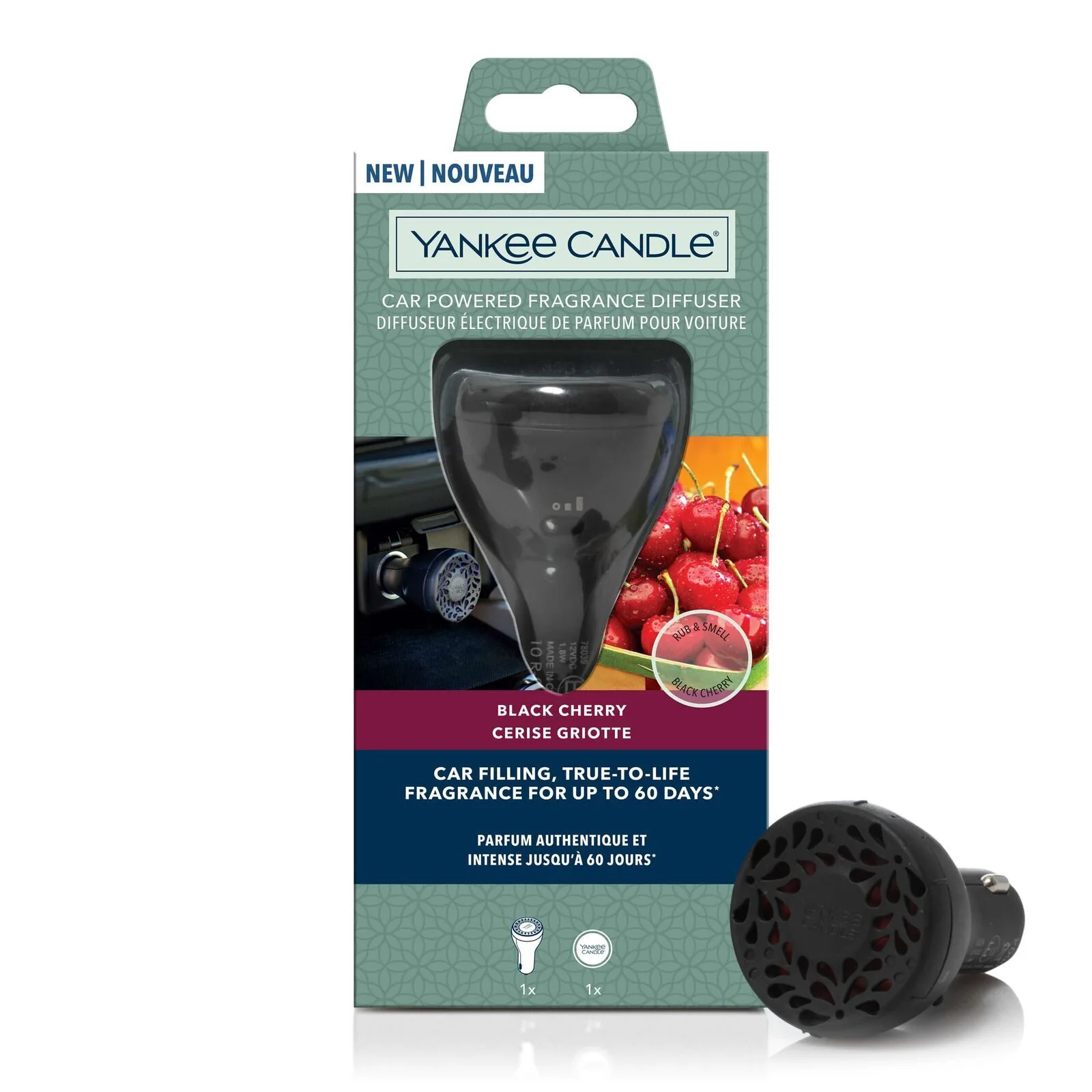 1627741E-1 Black Cherry Car Powered Fragrance Diffuser