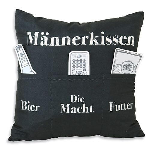 Männerkissen mit 3 Einstecktaschen