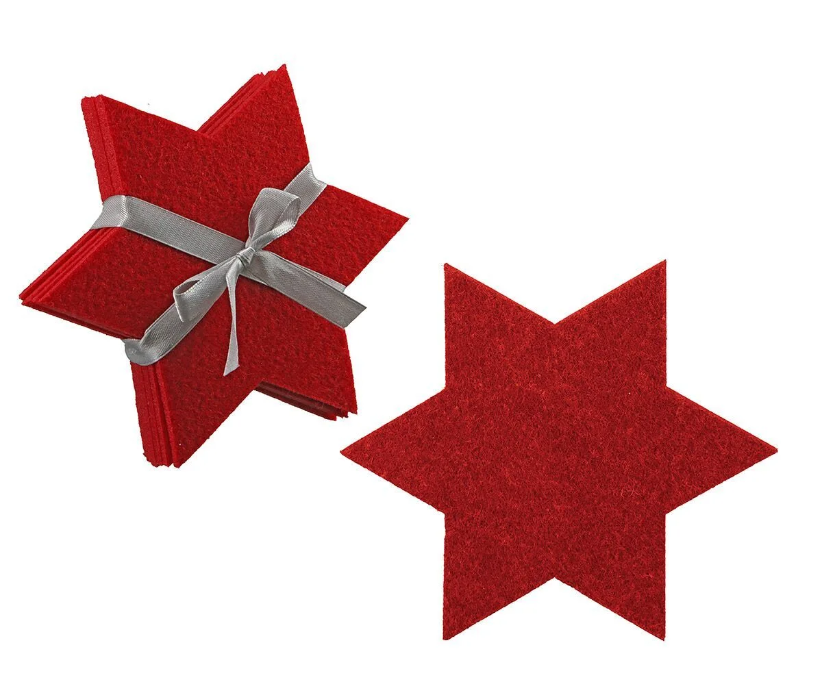 Untersetzer Stern rot 6 Stück Blatt, Pflanze, Sternsymbol, Symbol