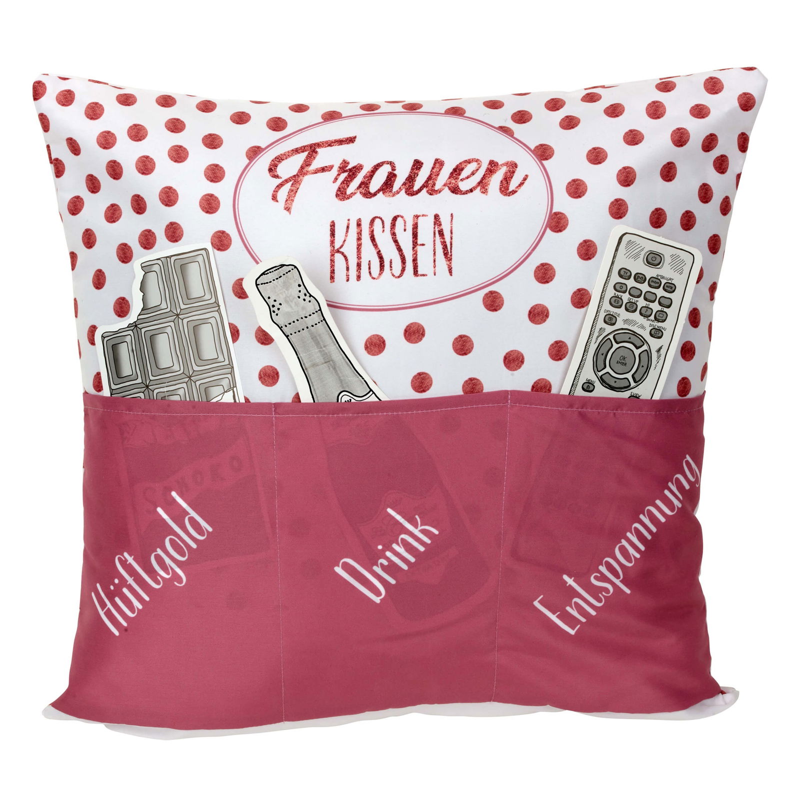 Sofahelden Frauenkissen mit Taschen und Deko von Hergo Creation
