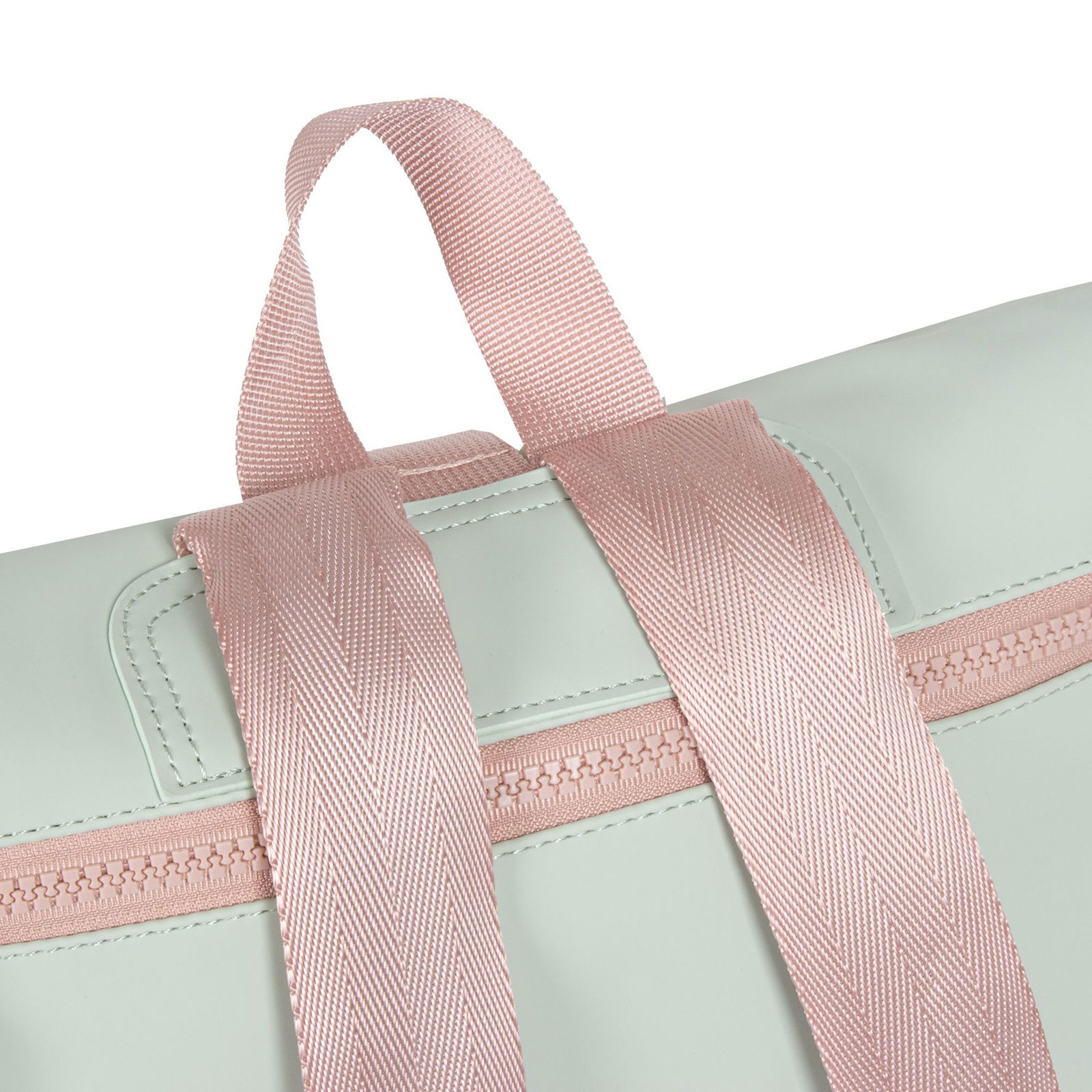 Tim - Los Angeles Rolltop Mini Rucksack minzblau/hellrosa