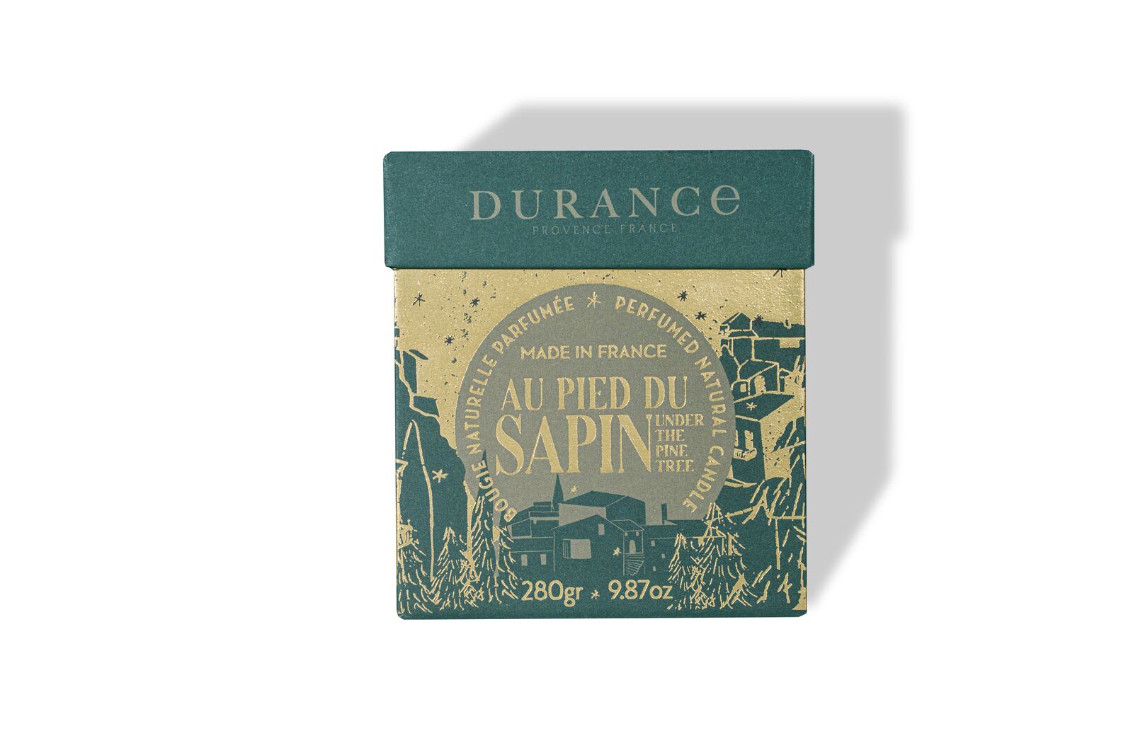Au-Pied-du-Sapin-280g-boite-ombre Am Tannenbaum Duftkerze 280g