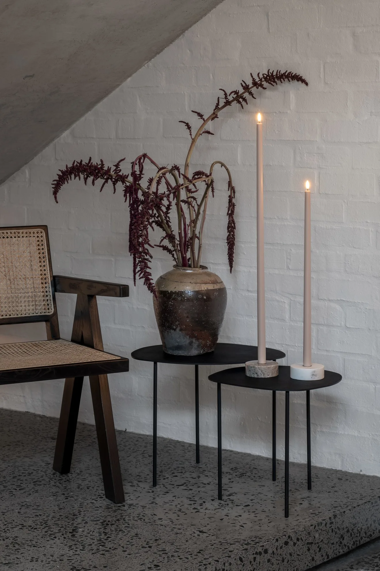 Uyuni LED Tafelkerze 55cm beige