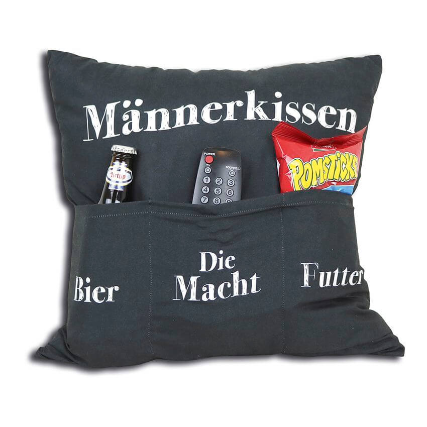 Männerkissen mit 3 Einstecktaschen