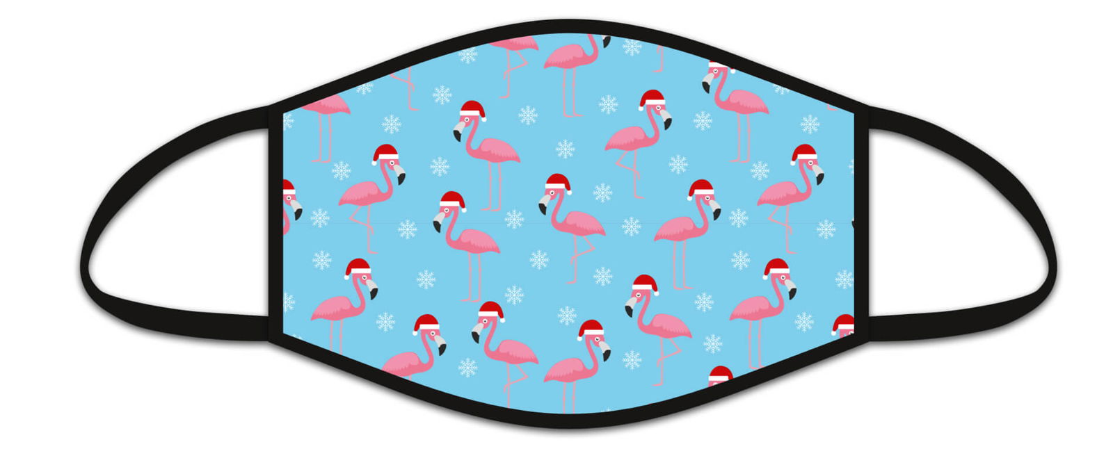 Mund-Nasen-Maske - Winter Flamingo-Santa