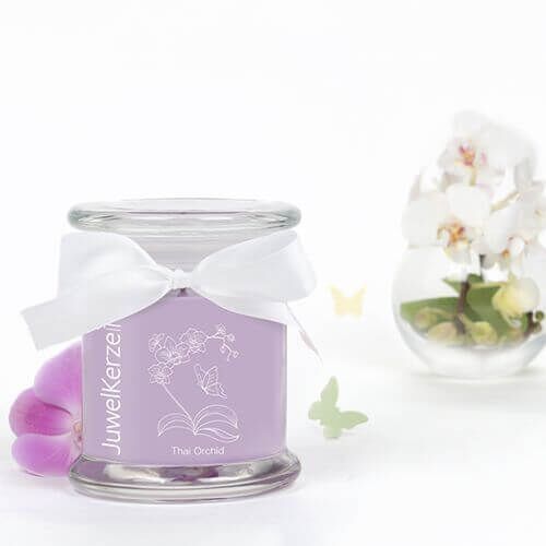 Duftkerze-mit-Schmuck-klein-Thai-Orchid JuwelKerze Thai Orchid (Ohrringe) 230g
