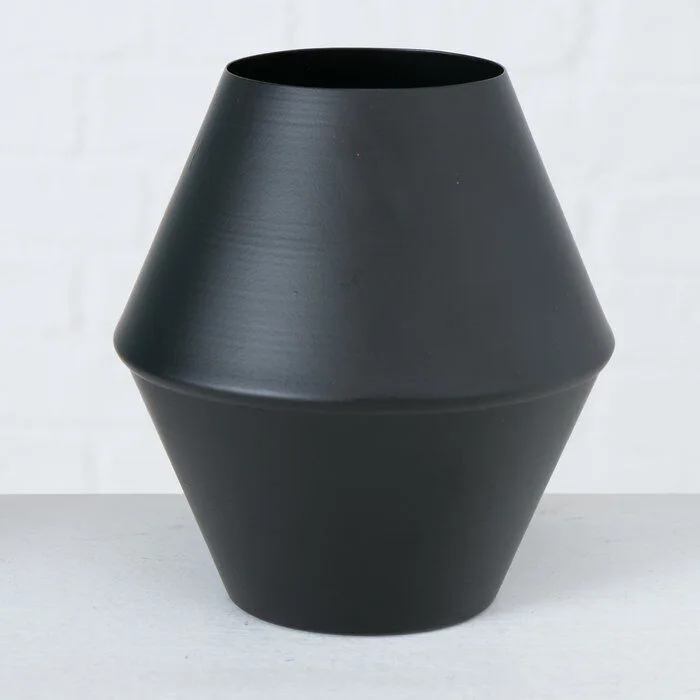 Einzelbild-52F2WUQU-large Vase Resto 14cm schwarz Metall konisch