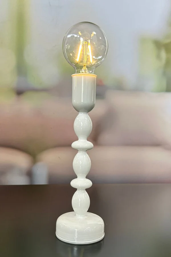 Lampe Savazza LED Glas weiß 37cm