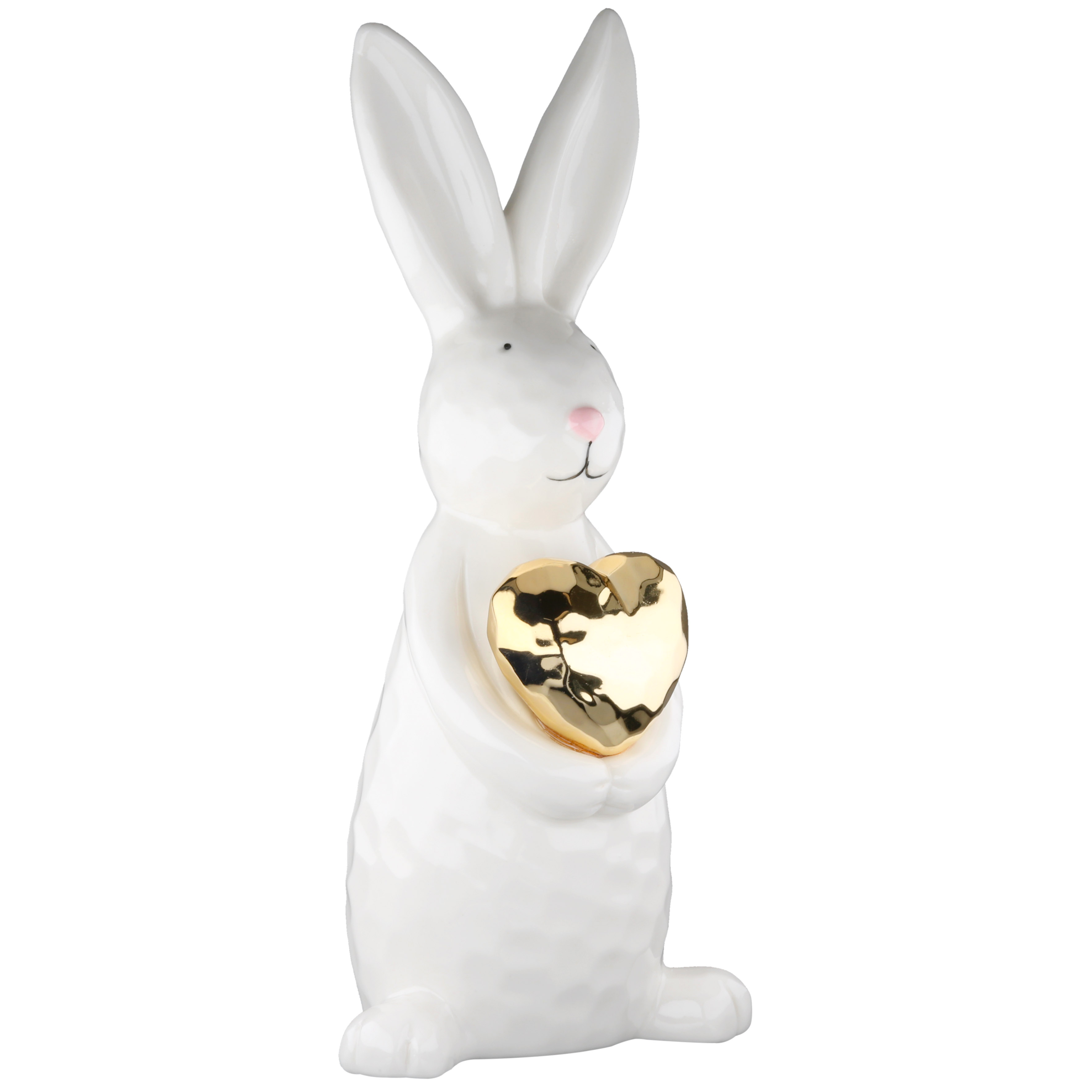 Dekofigur Hase Hoppy Keramik weiß 12,5cm