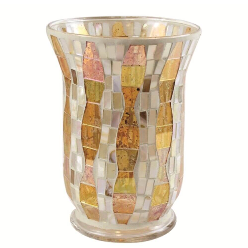 1521496_GB_0 Gold Wave Mosaic Jar Holder von Yankee Candle