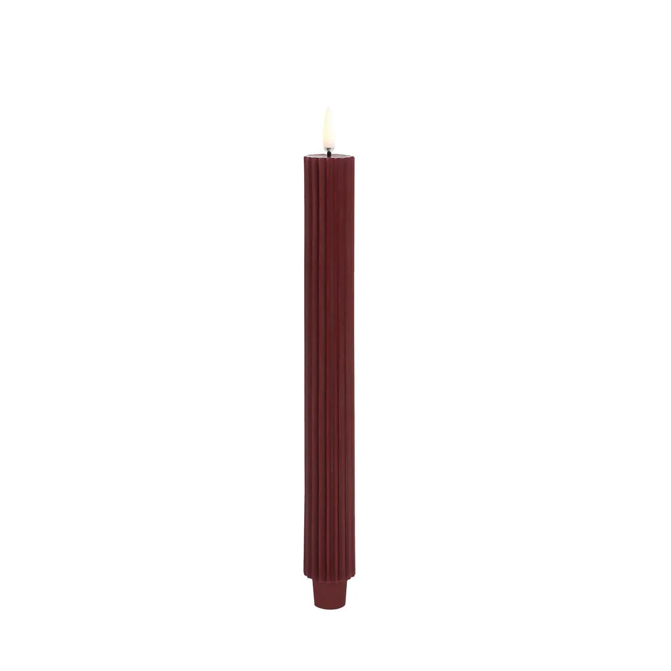 Uyuni LED Tafelkerze grooved 25cm wine red 2 Stück Kerze