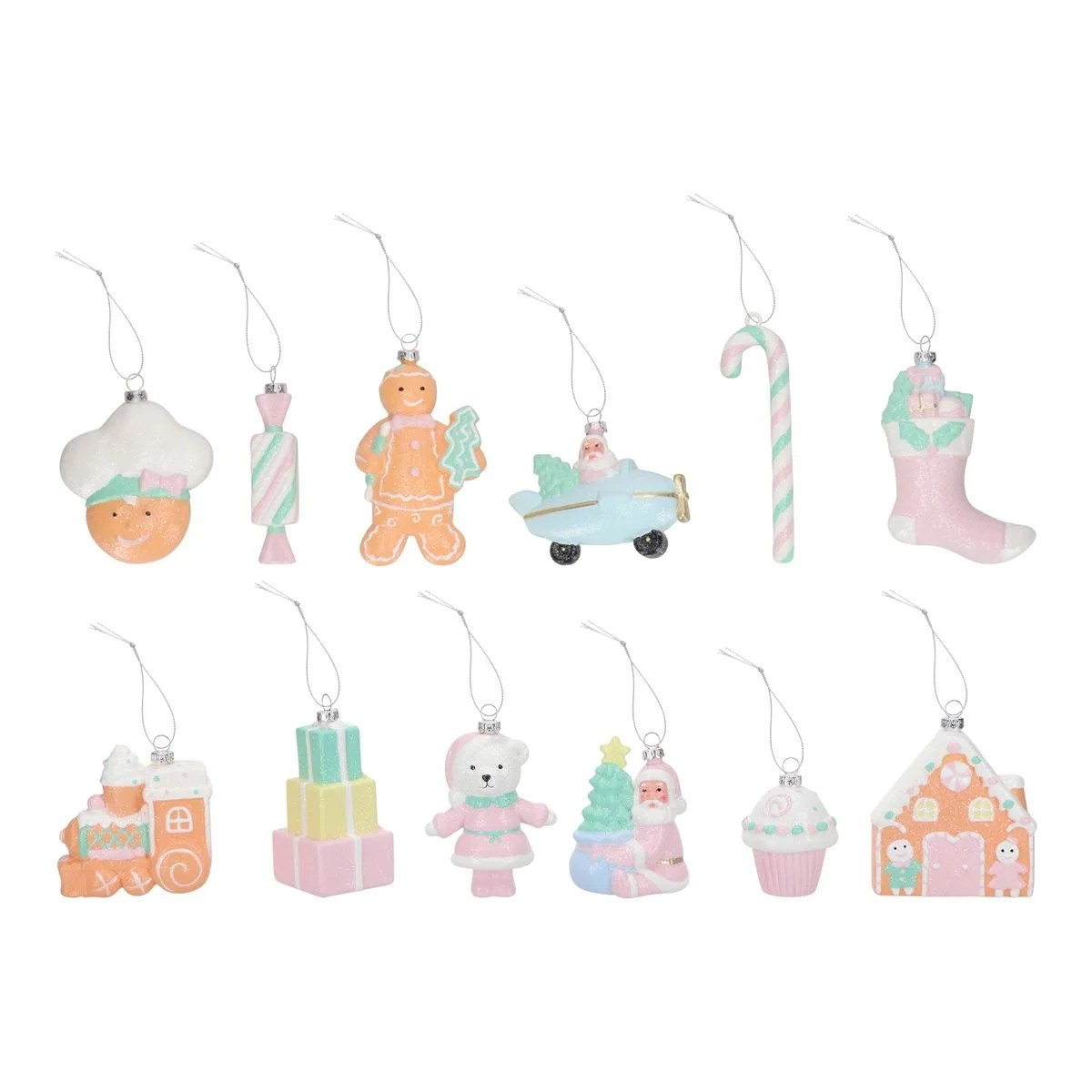 Christmas Ornaments - Gingerbread Baumschmuck 12tlg. pastell Christmas Ornaments - Gingerbread Baumschmuck 12tlg. pastell