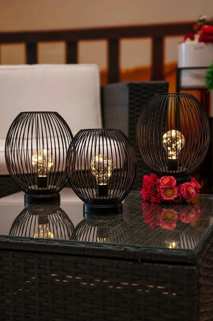 glitter-lampe-led-schwarz-varianten Lampe Glitter LED 23cm schwarz