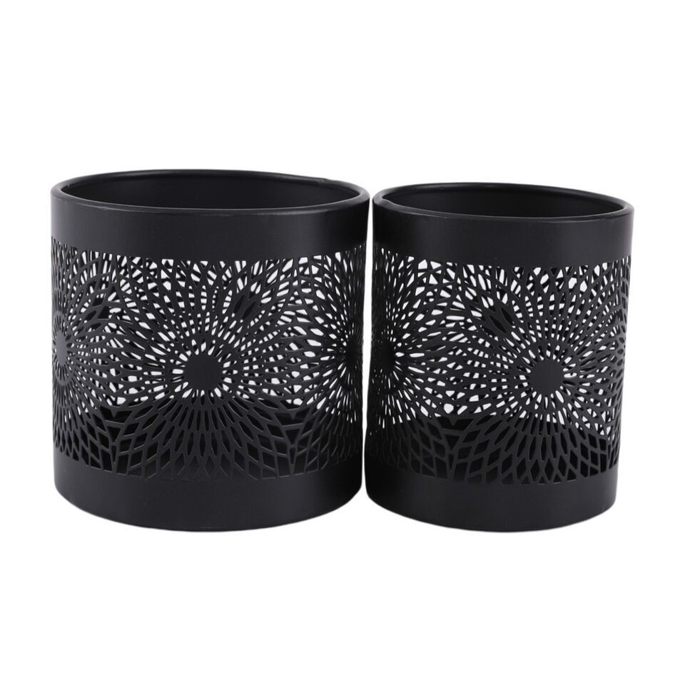 i-NNHSFVD-X2 Windlicht Set Oyolo schwarz 10cm 2 Stück