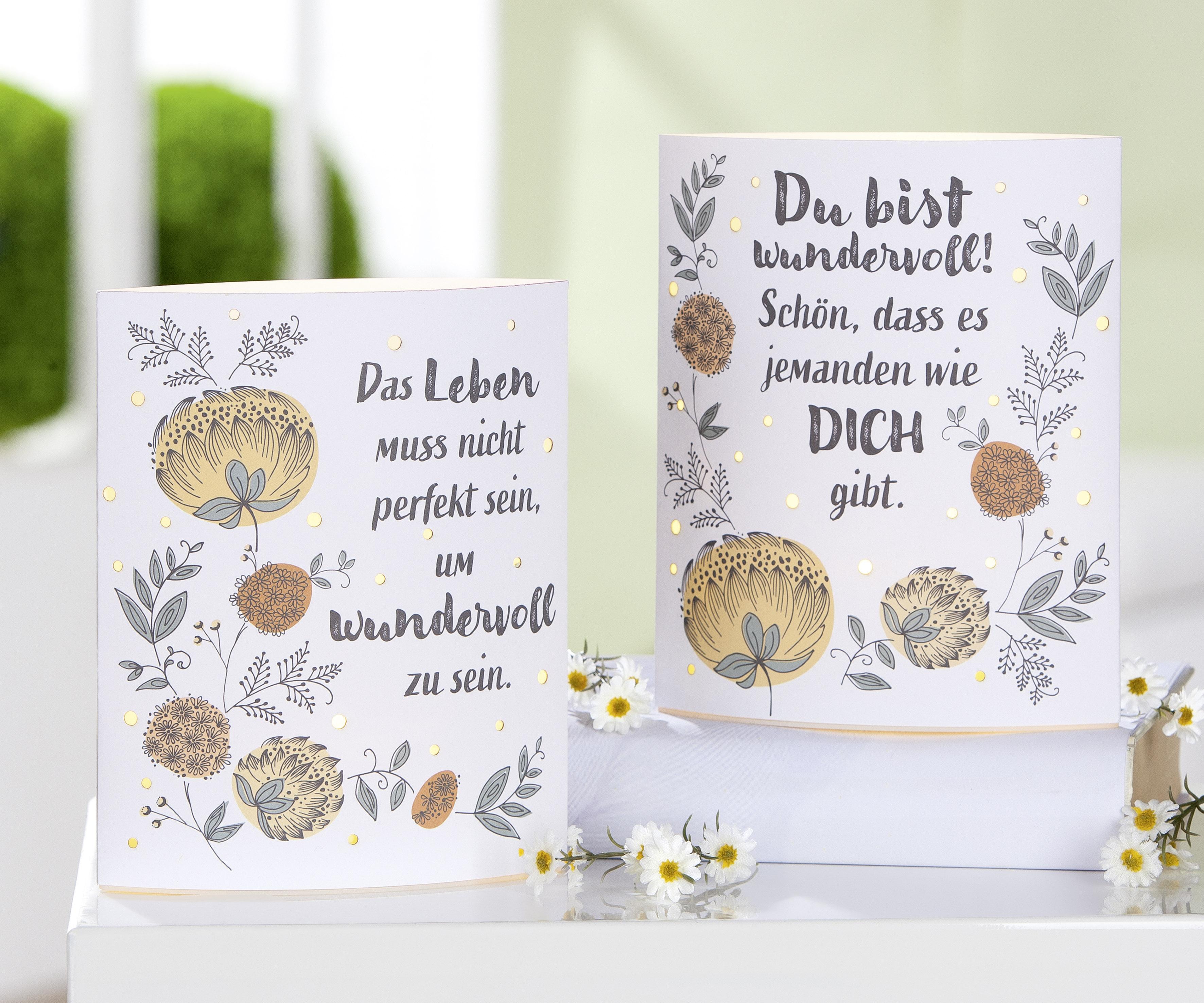 Dekoleuchte Bauerngarten LED Papier Du bist