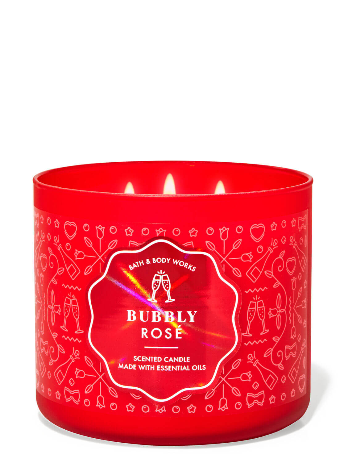 3-Docht Kerze - Bubbly Rose - 411g