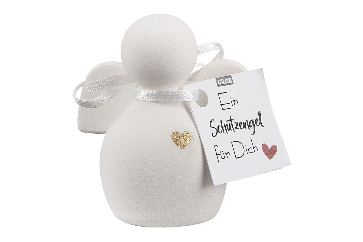 Figur Engel Heart 6cm Botschaft Schutzengel weiß Figur Engel Heart 6cm Botschaft Schutzengel weiß