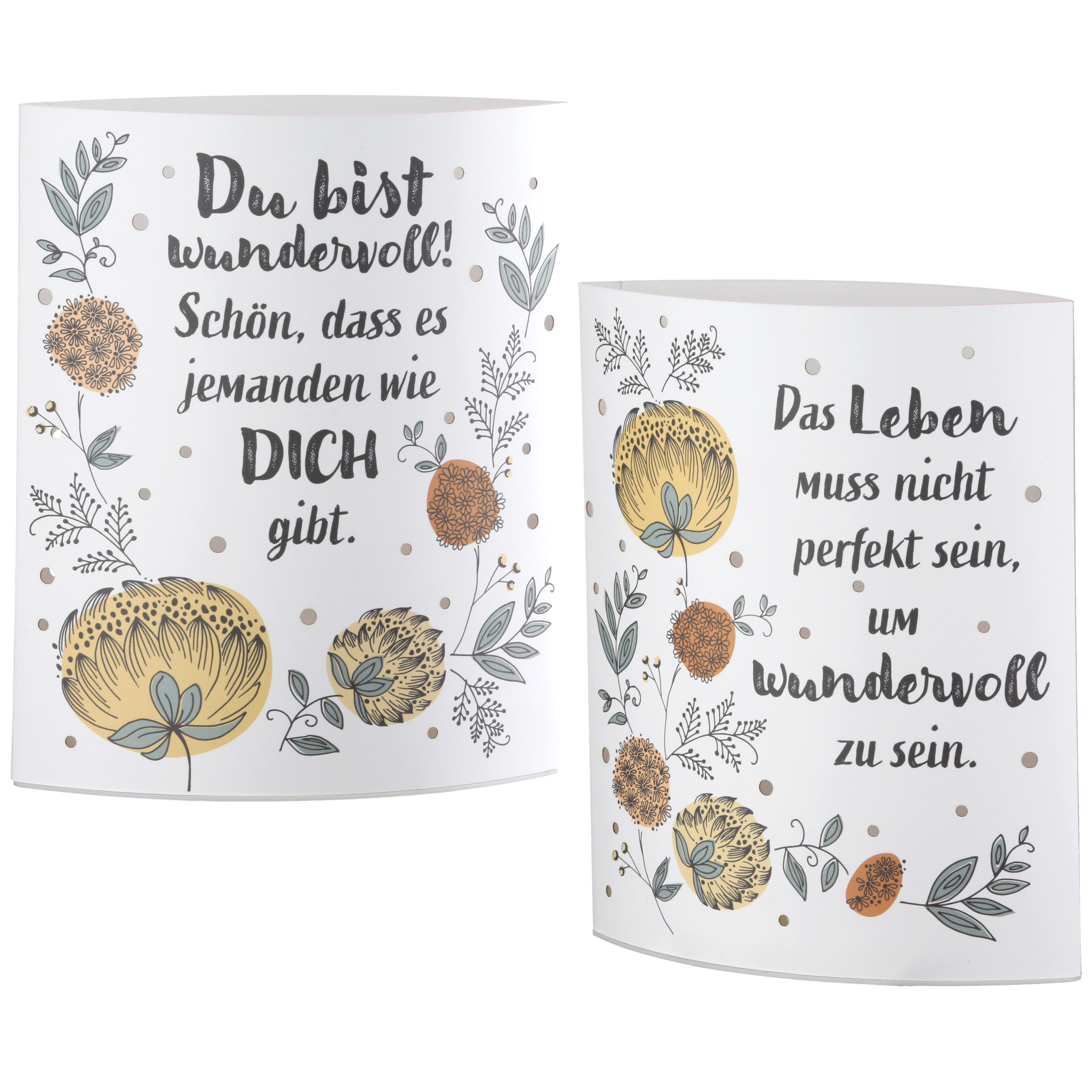 Dekoleuchte Bauerngarten LED Papier Du bist