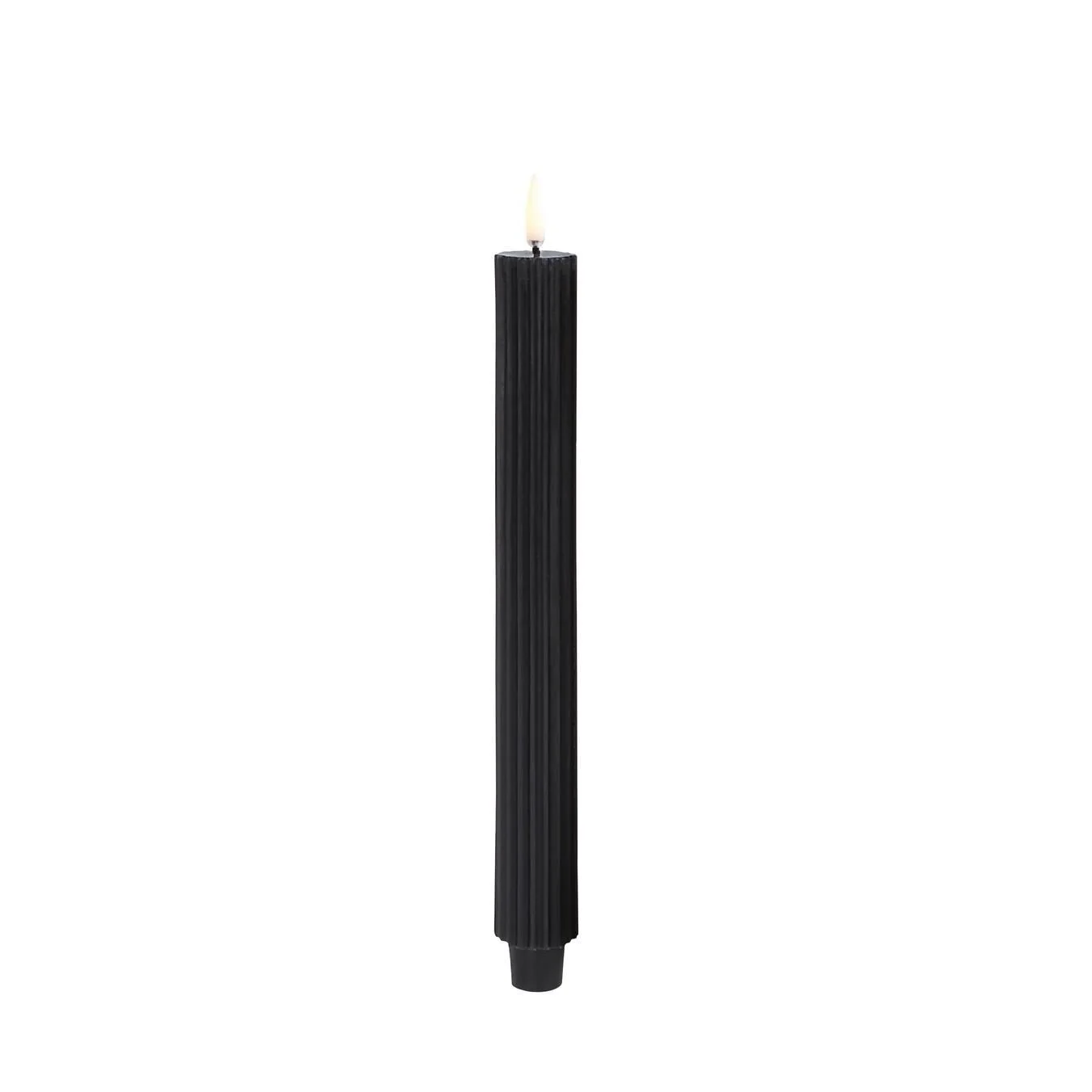 Uyuni LED Tafelkerze grooved 25cm black 2 Stück Kerze
