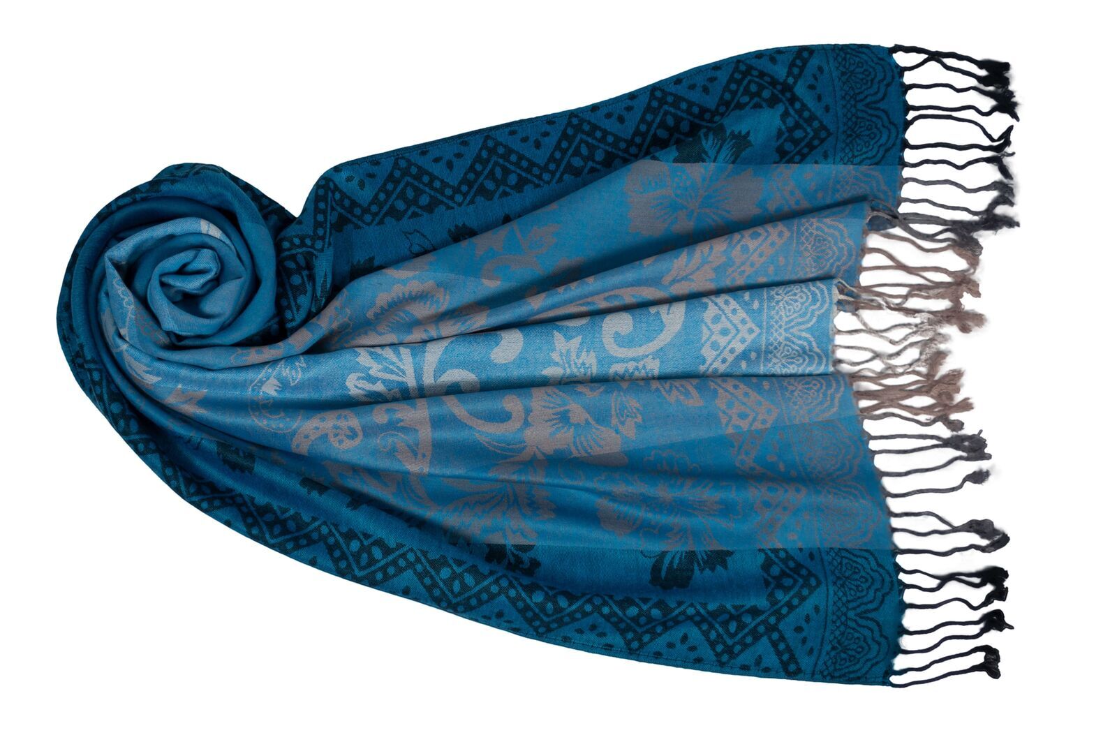 60550002-223 Jacquard Schal Acelya azur 223