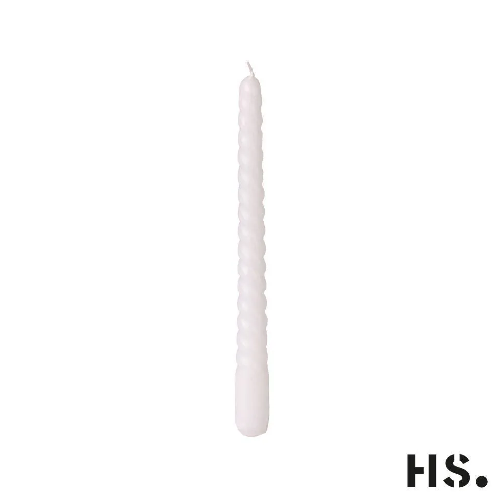 MjickaK4 Dinner Candle Swirl weiß 4 Stück