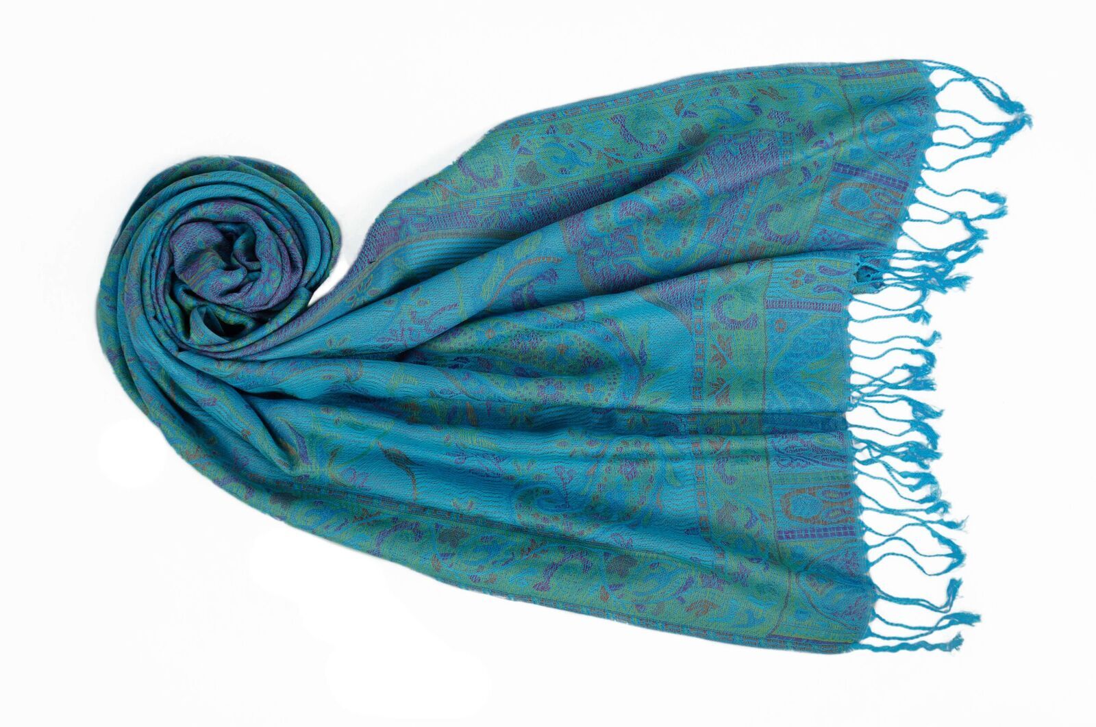 60550001-205 Jacquard Schal Nahla lagune 205