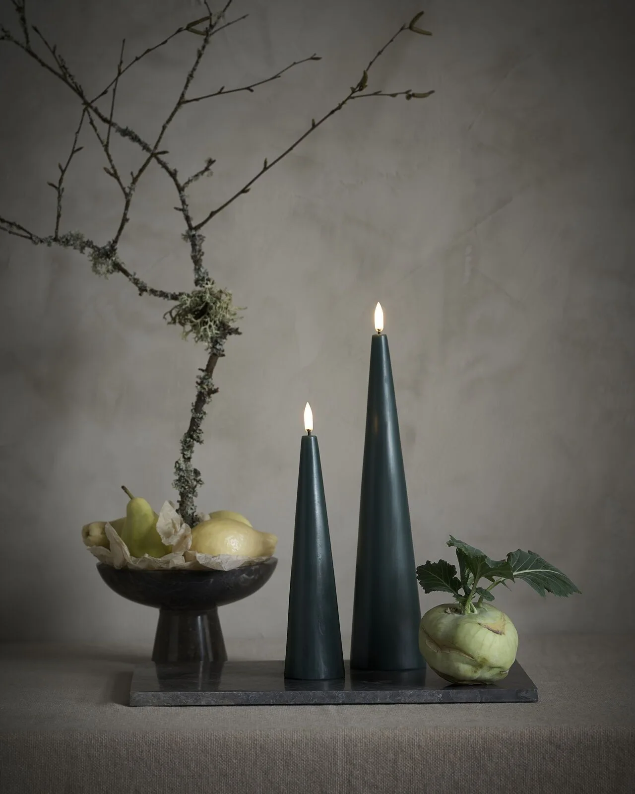Uyuni-UL-CO-PG06021-UL-CO-PG07030-Cone-Candles-3-medium Uyuni LED Cone Candle 21,5cm Pine Green