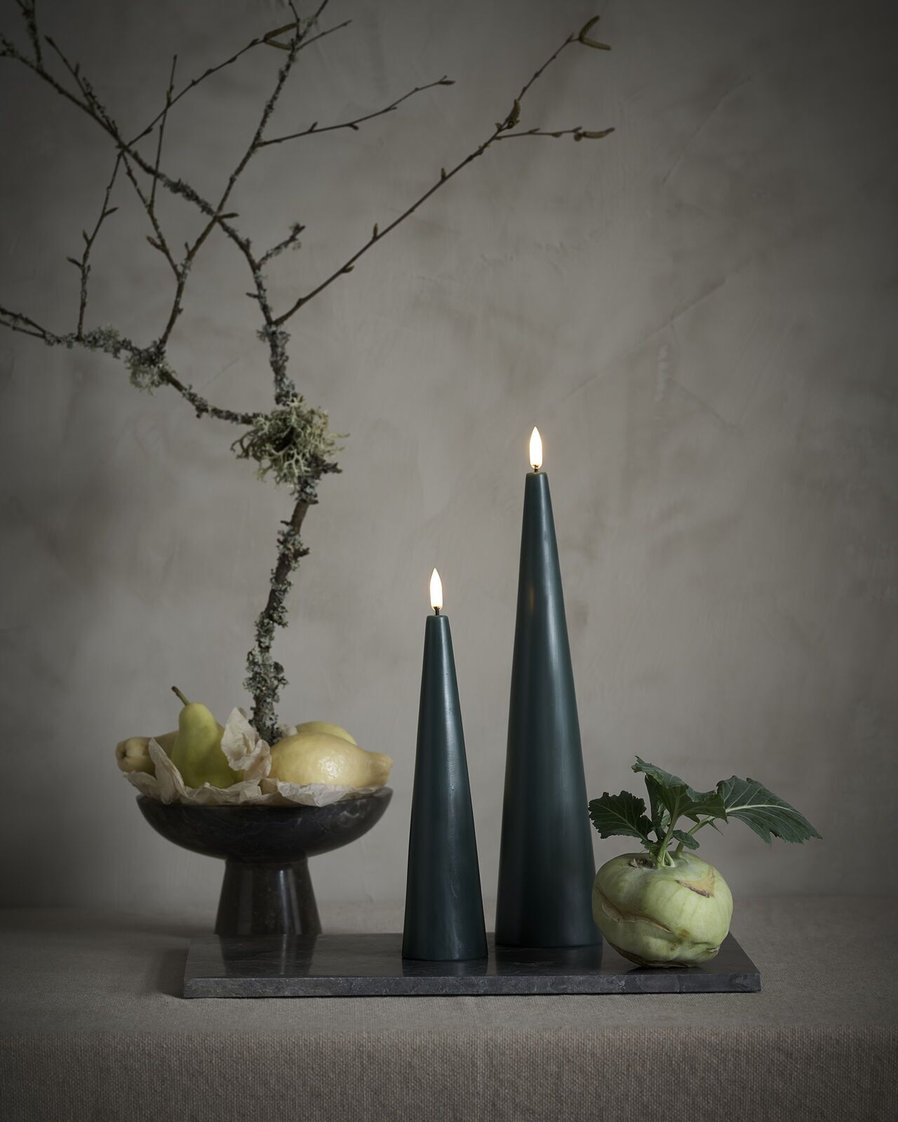 Uyuni-UL-CO-PG06021-UL-CO-PG07030-Cone-Candles-3-medium Uyuni LED Cone Candle 30cm Pine Green