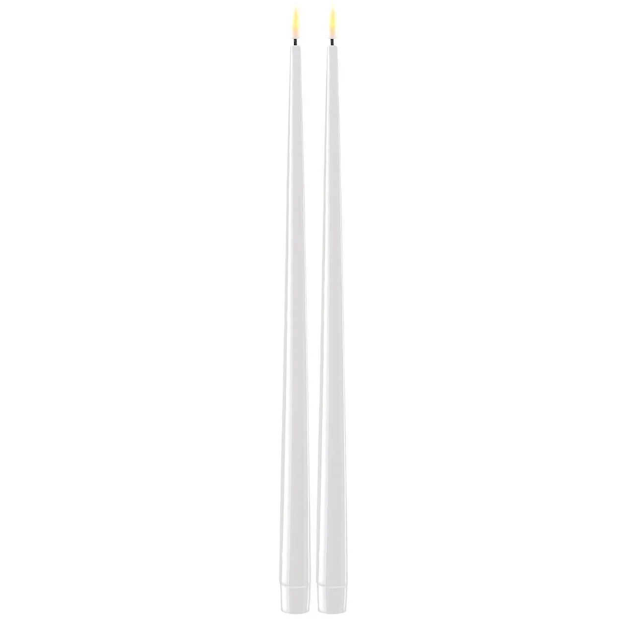 RF-K-0002 Stabkerze mit Lack LED 38 cm weiß 2 Stück