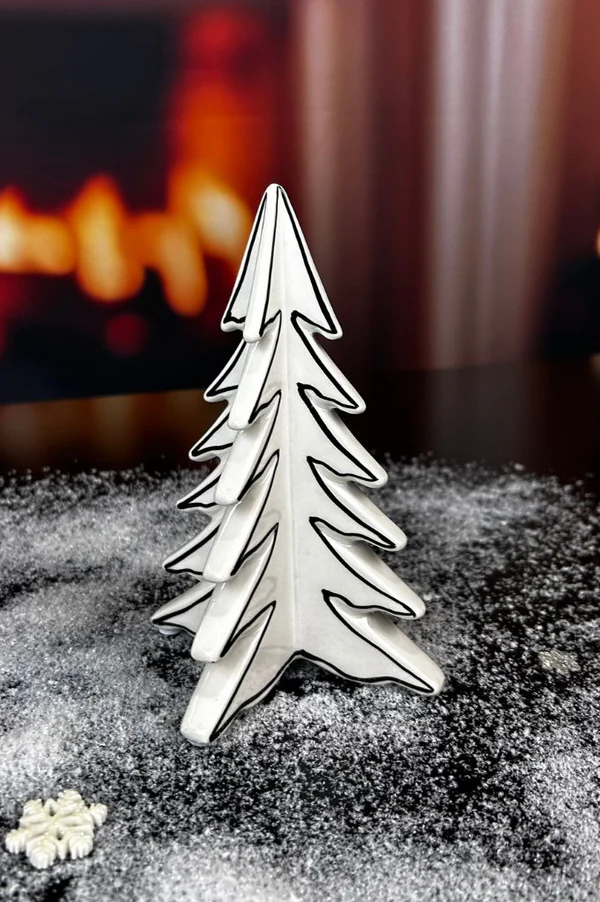 Deko Baum Martino cremeweiß/schwarz 17,5cm Deko Baum Martino cremeweiß/schwarz 17,5cm