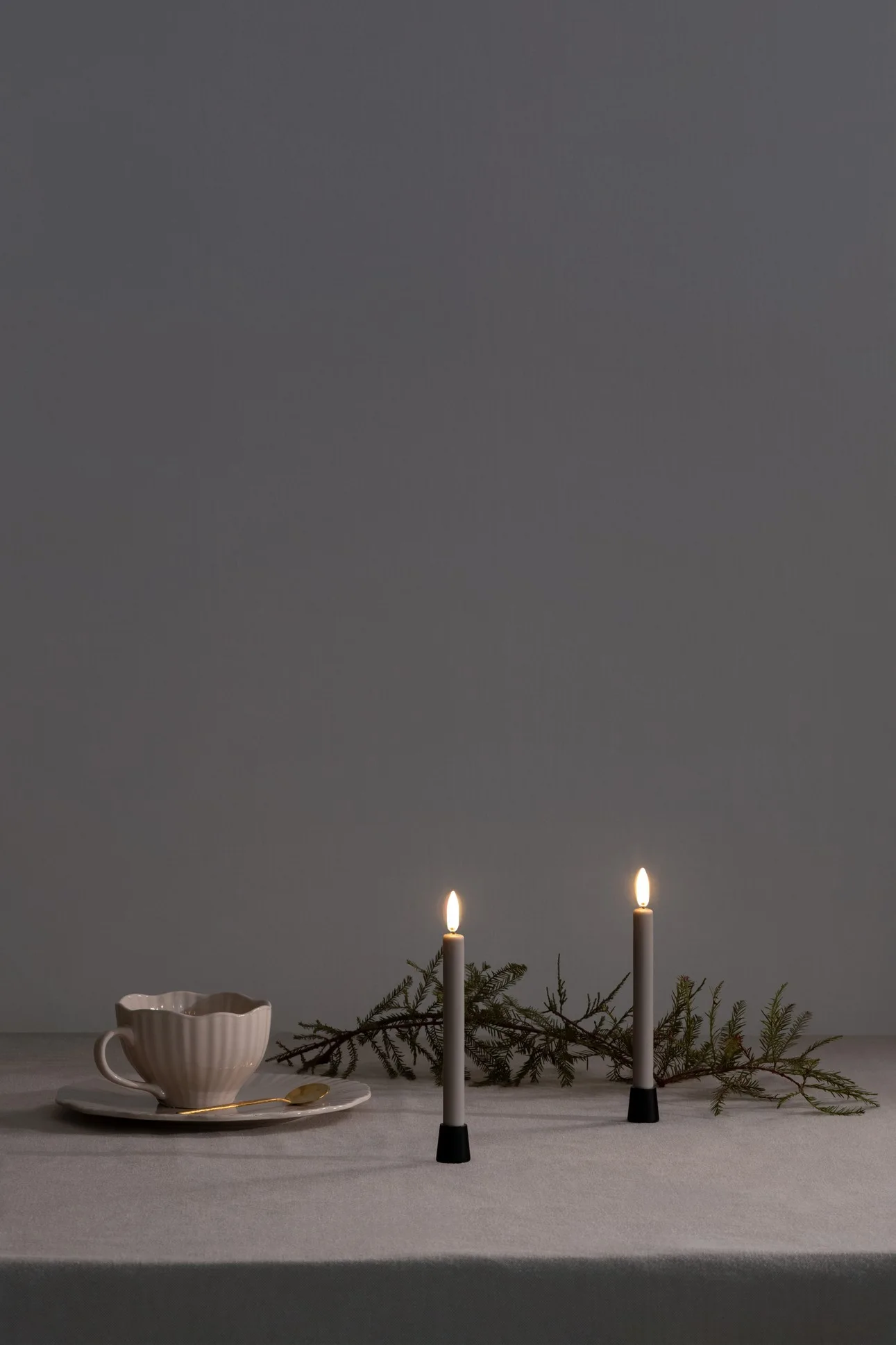 Uyuni LED Mini Tafelkerze 14cm sandstone 2 Stück