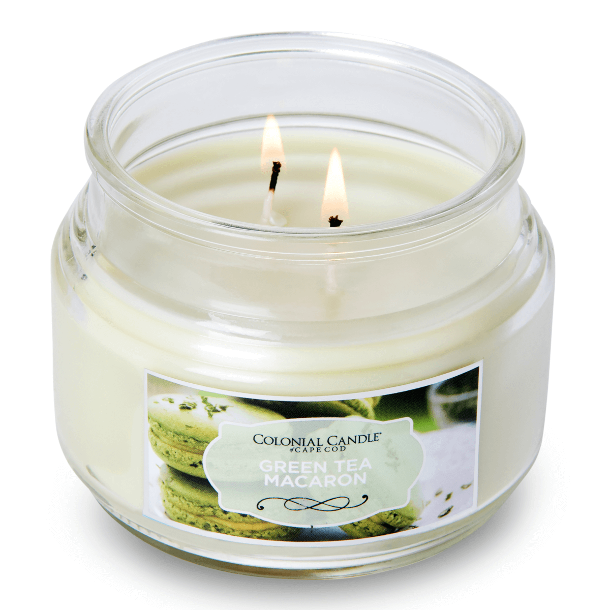 CC127551-von-Oben Duftkerze Green Tea Macaron Terrace - 255g