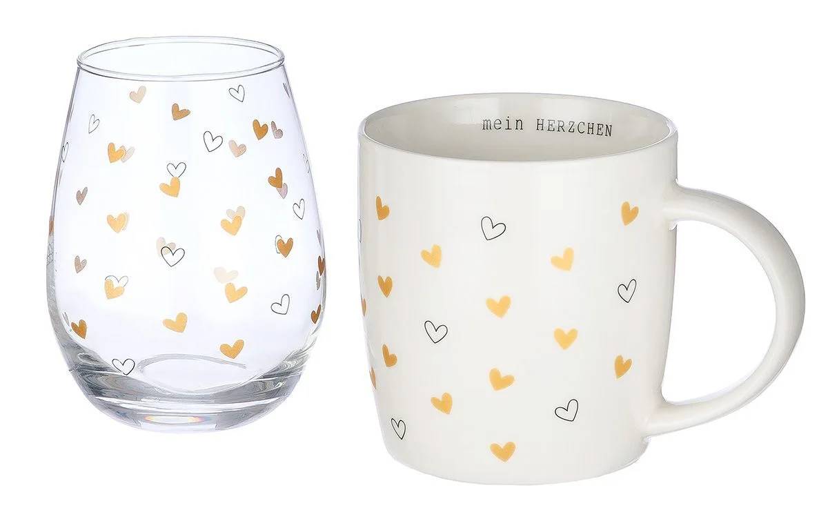 51348_1_1 2er Set Tasse und Glas "Mein Herzchen"