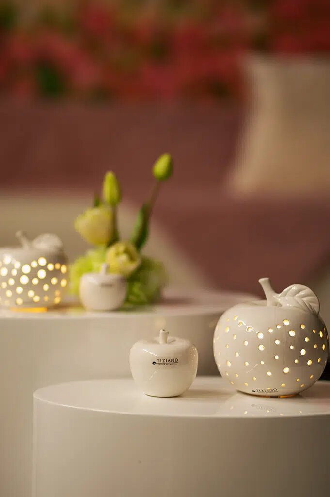 Dekoapfel Dolce 13cm LED cremeweiß