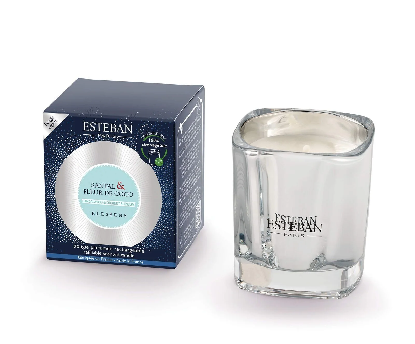 Santal & Fleur de Coco Duftkerze 180g Pokal, Flasche, Rasierwasser