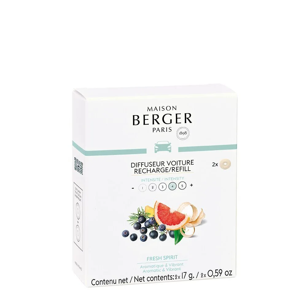 Fresh Spirit Set 2 Stück Nachfüller Autoduft Essen, Obst, Pflanze, Produzieren, Beere