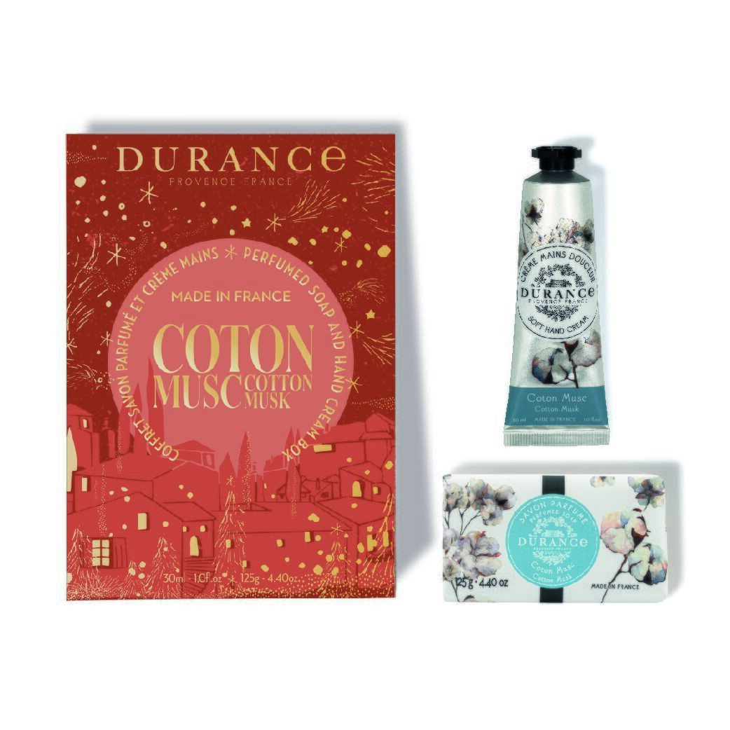 Coffret-Duo-Savon-Creme-Mains-Coton-Musc-070617 Parfum Box Baumwoll-Moschus