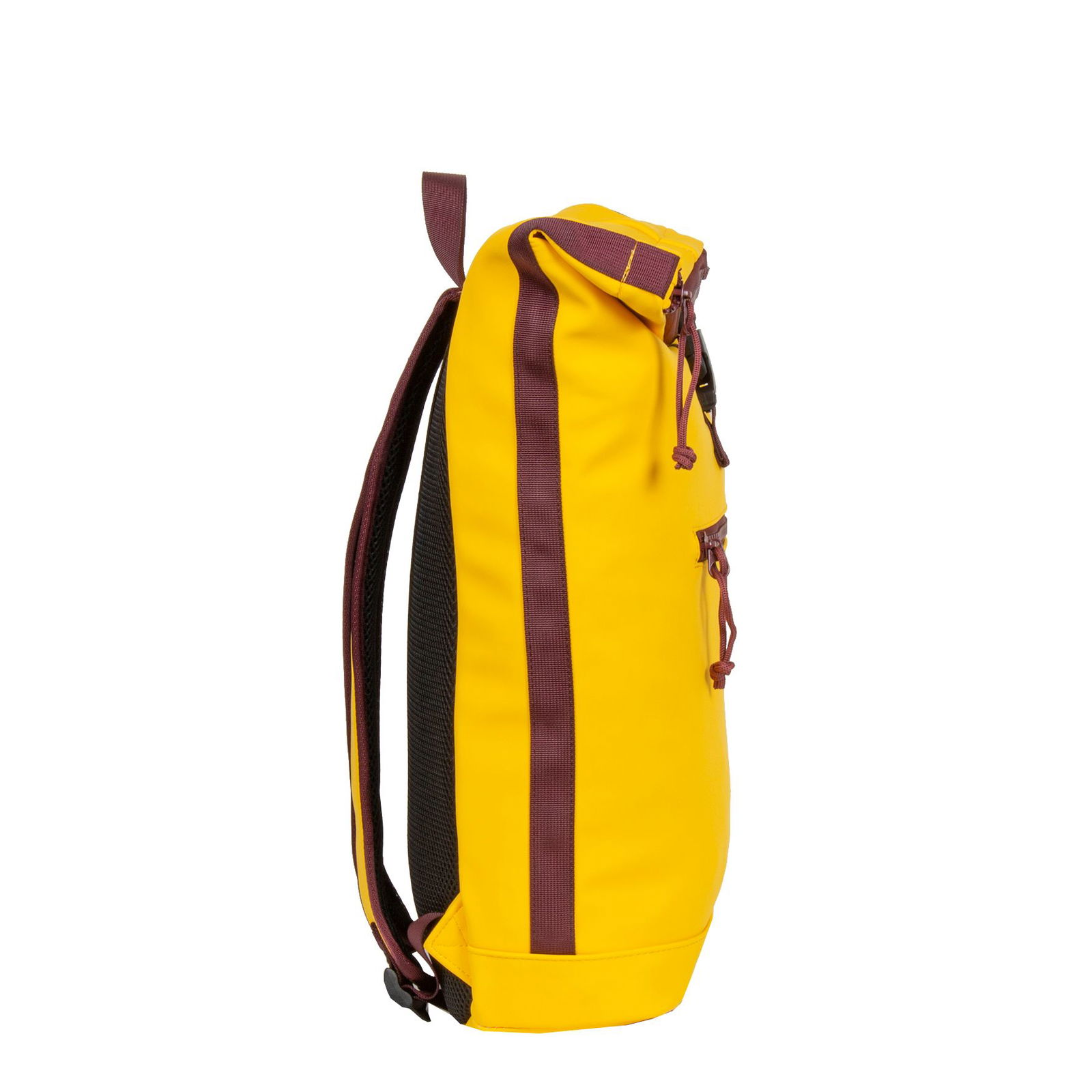 Tim - New York Rolltop Rucksack gelb/burgund