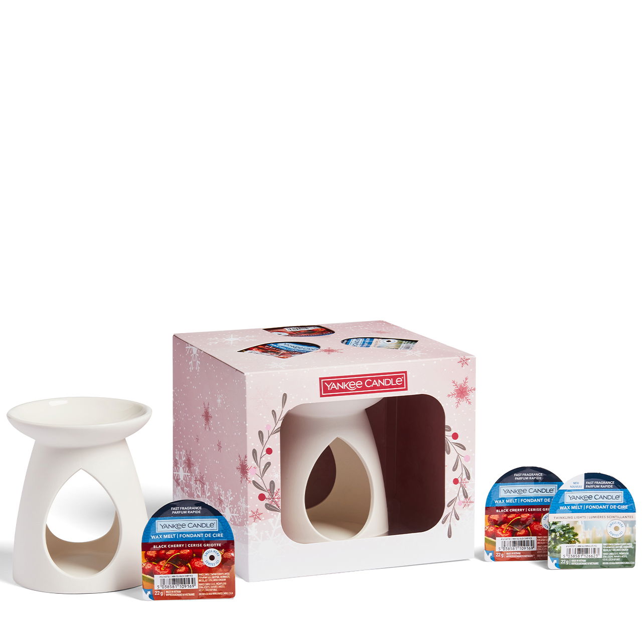 3 Wachsmelts & Duftlampe Geschenkset Weihnachten Snow Globe Wonderland