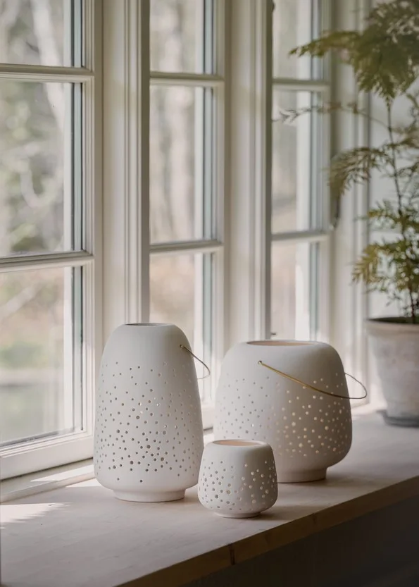 Uyuni Ceramic Lantern 10x9,5cm weiß