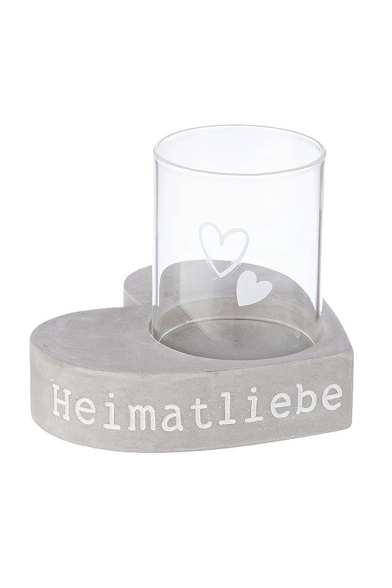 Zement Windlicht Heimatliebe Glas, Einmachglas, Töpferei, Zylinder, Pokal