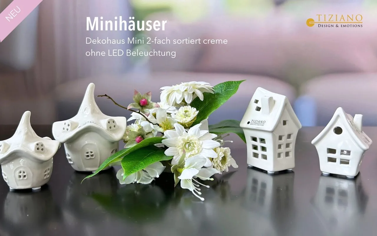 Minihaus Bobelli 7,5cm cremeweiß Minihaus Bobelli 7,5cm cremeweiß