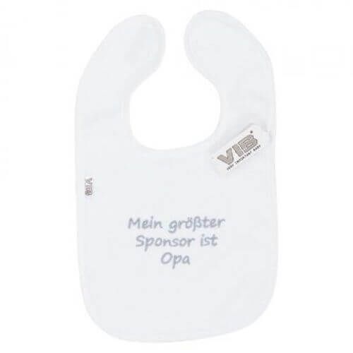 VIB-BTW53 Baby Latz Baby Latz Mein größter Sponsor ist Opa (Weiß)