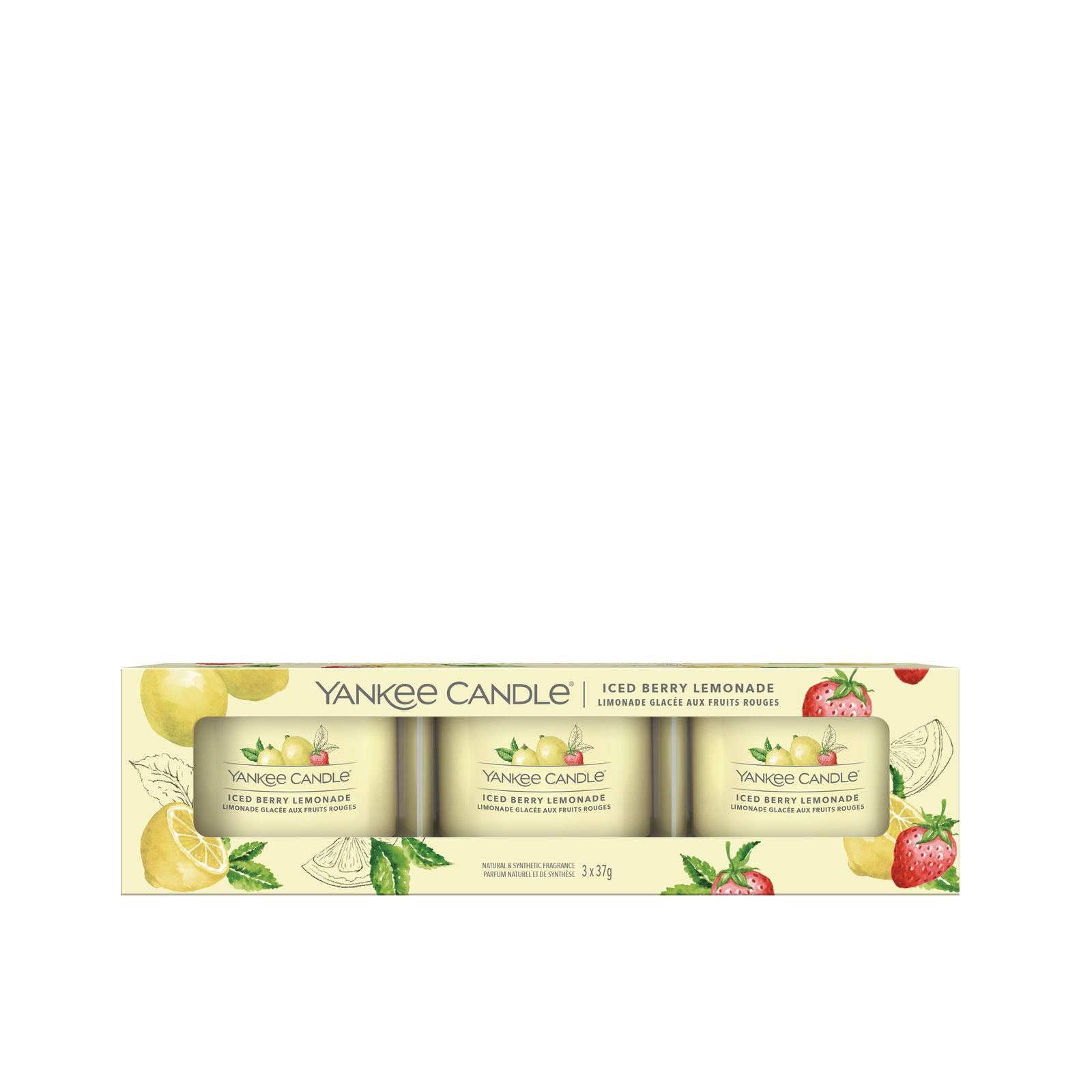 Iced Berry Lemonade 37g Glasvotivkerze 3er Pack
